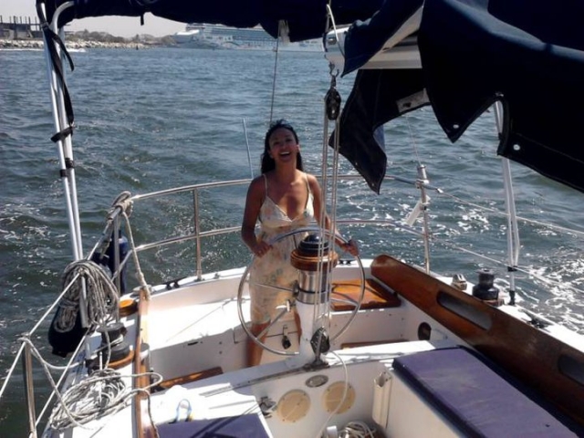 Sail on a sailboat